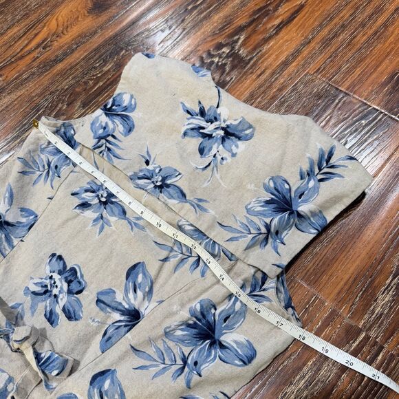 Vintage Floral Linen Dress with Mother of Pearl Buttons Miss Dorby Size 10 Women - Picture 7 of 7